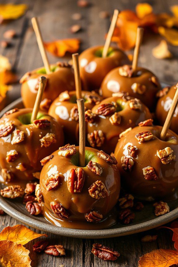 maple pecan caramel apples