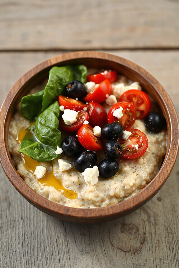 mediterranean savory oatmeal bowl