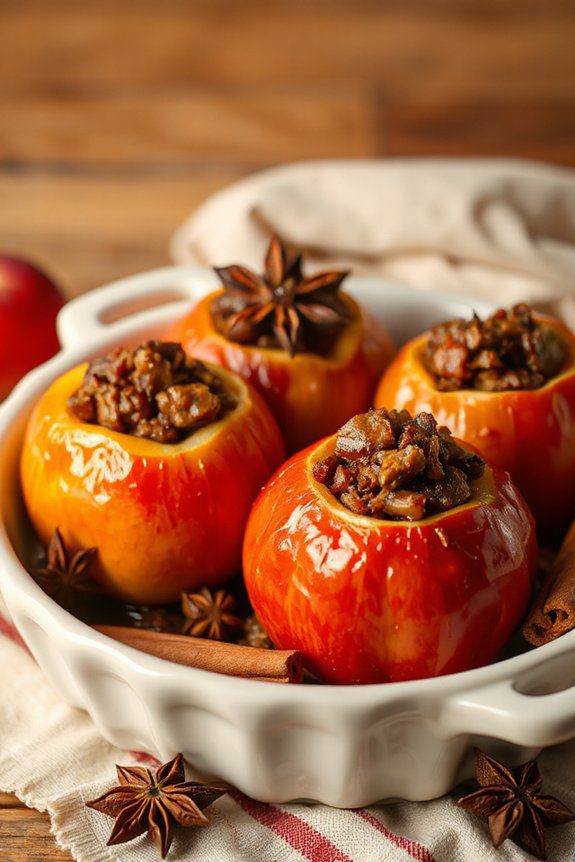 mincemeat stuffed baked apples