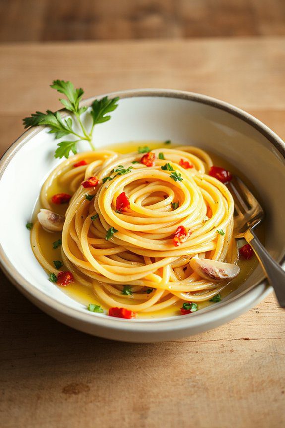 minimalistic garlic pasta delight