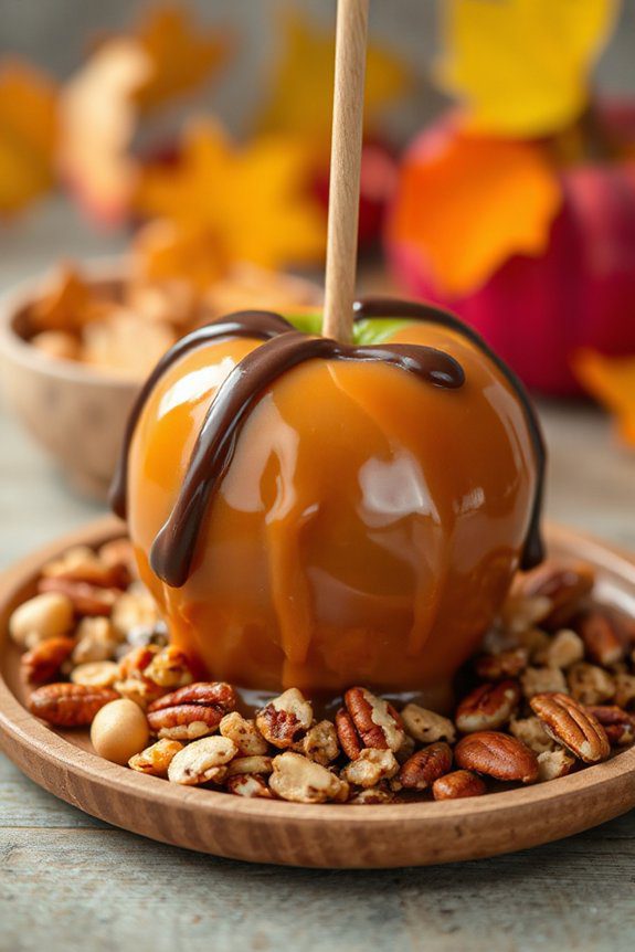 nutty caramel coated apple treats