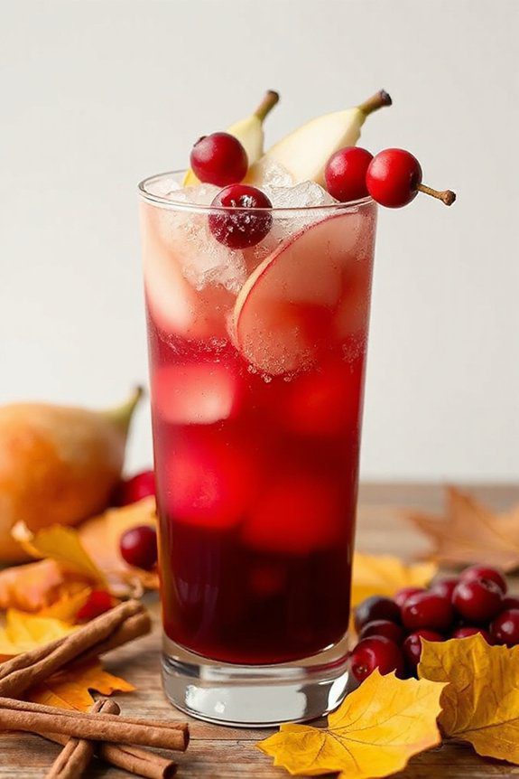 pear and cranberry cocktail delight