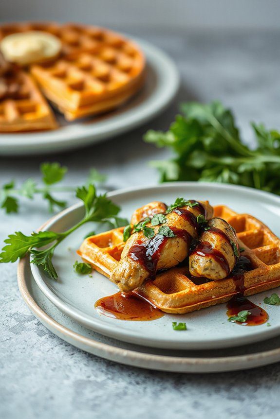 pesto chicken savory waffles