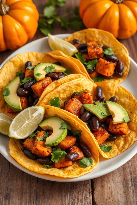 pumpkin black bean tacos