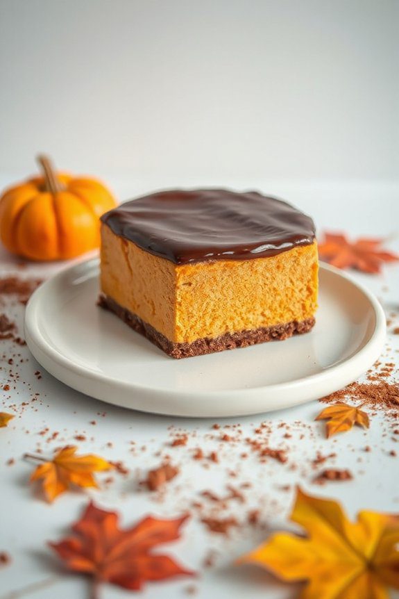pumpkin cheesecake chocolate crust