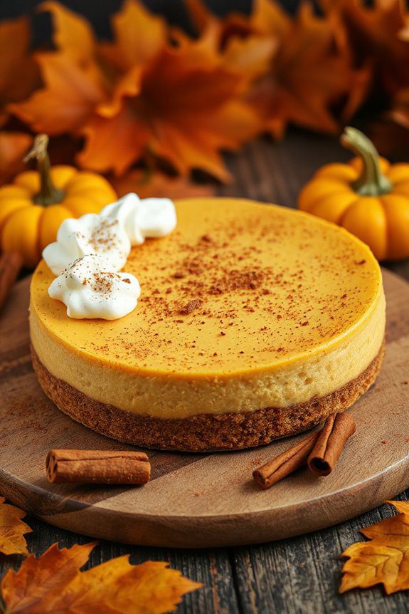 pumpkin cheesecake with gingersnap crust