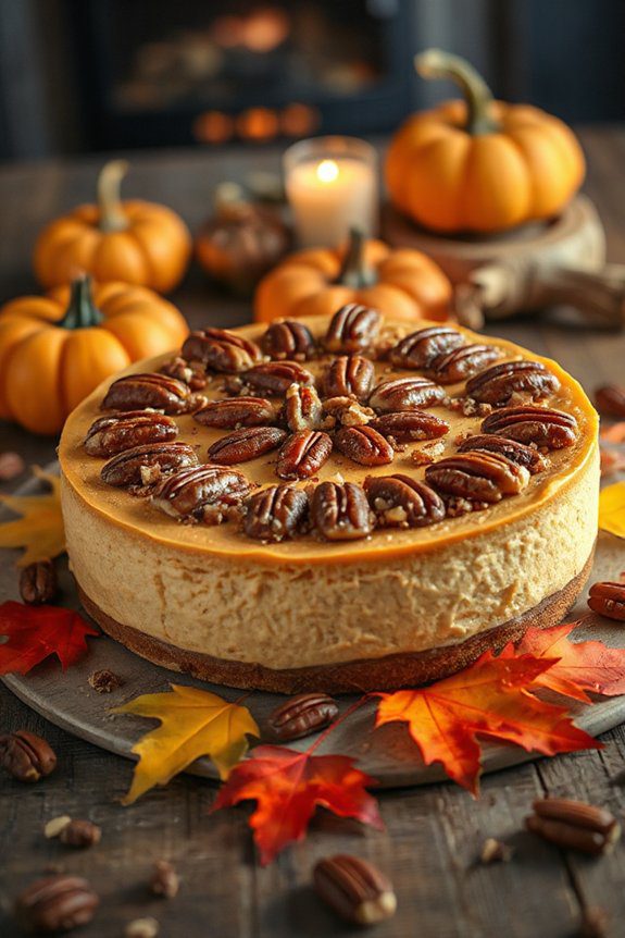 pumpkin cheesecake with pecans
