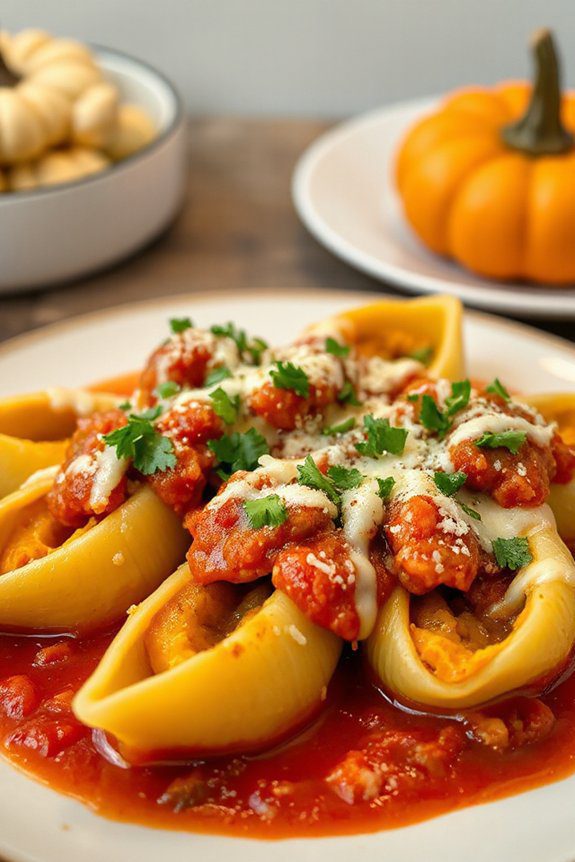 pumpkin filled pasta shells delight