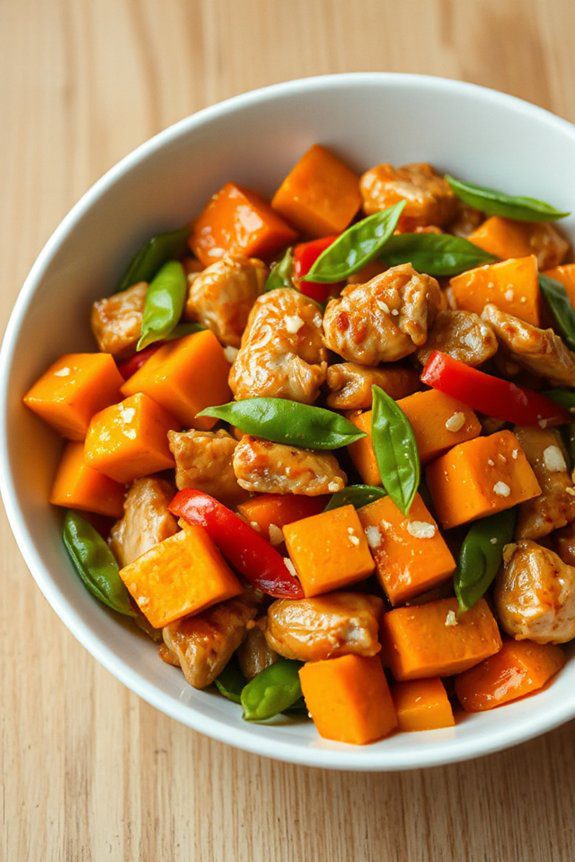 pumpkin infused chicken stir fry