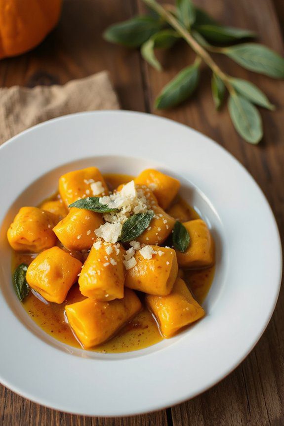 pumpkin infused italian dumpling dish