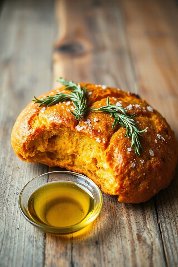 pumpkin rosemary flavored focaccia