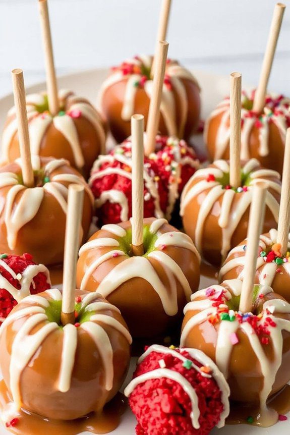 red velvet caramel apples