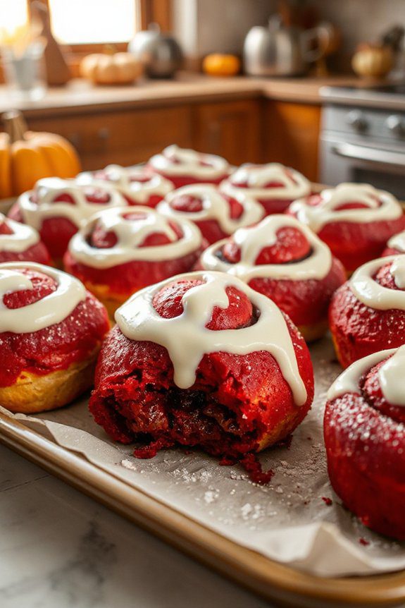 red velvet cinnamon roll delight