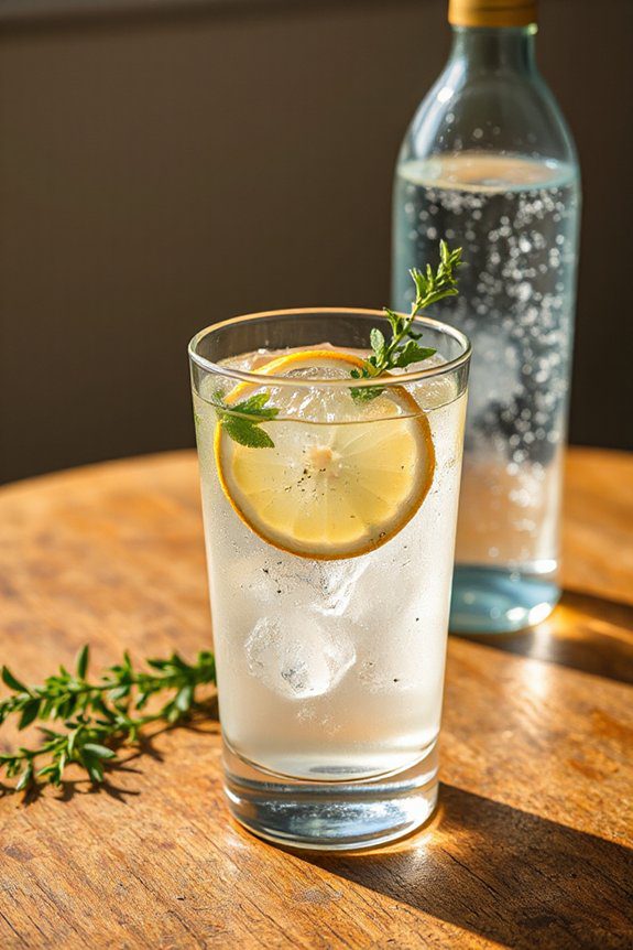 refreshing herbal lemon cocktail