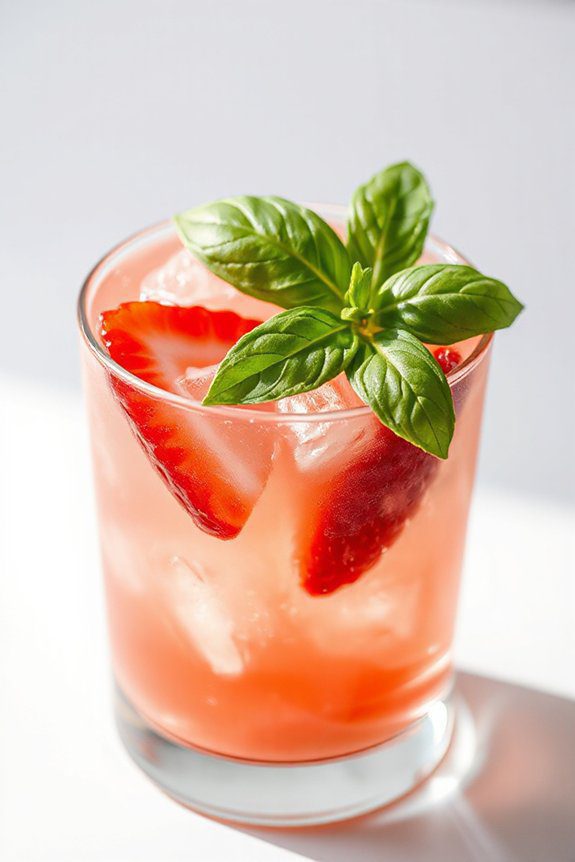 refreshing strawberry basil cocktail