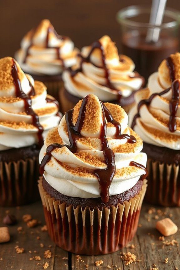 s mores chocolate cupcake delight
