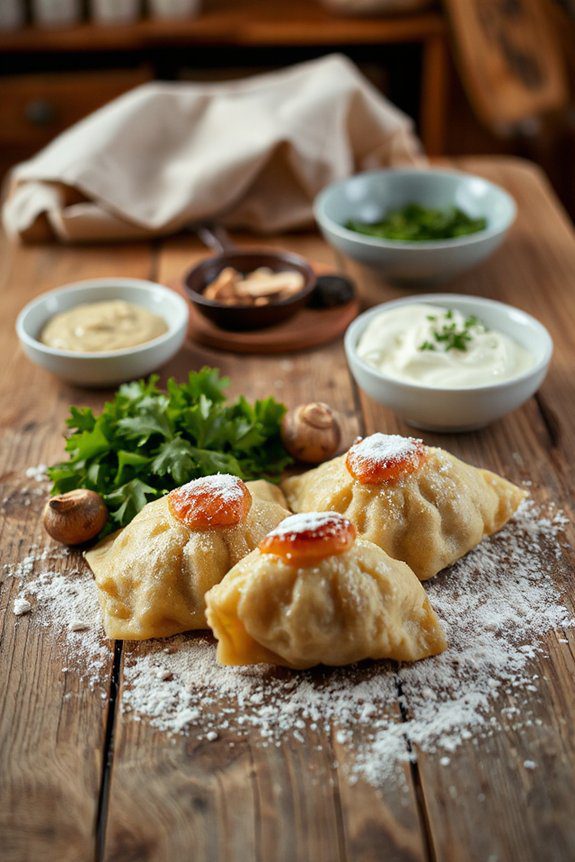 savory chicken mushroom dumplings