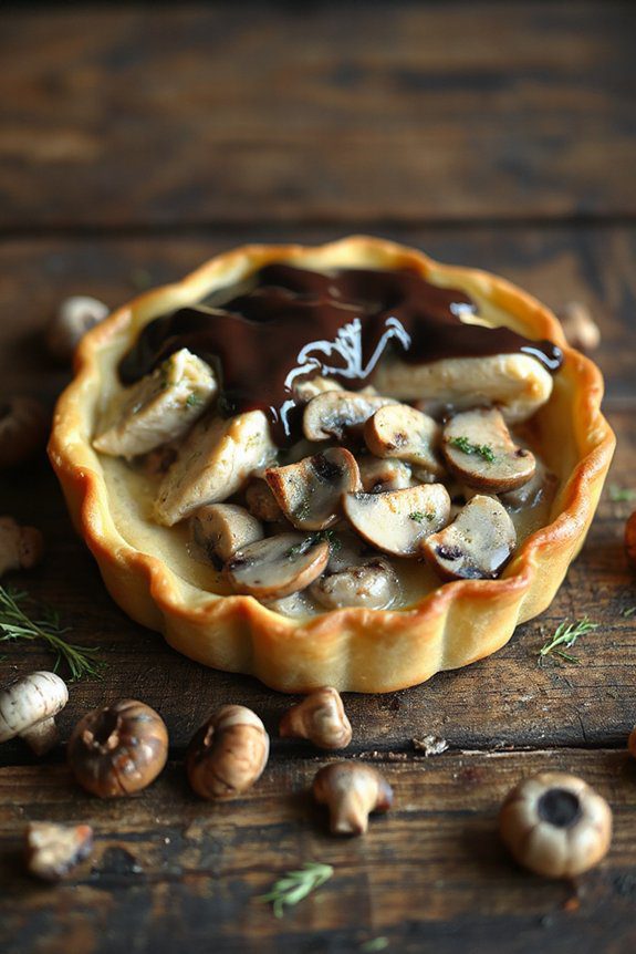 savory chicken mushroom pie