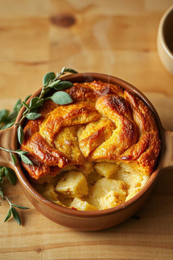 savory pumpkin bread pudding