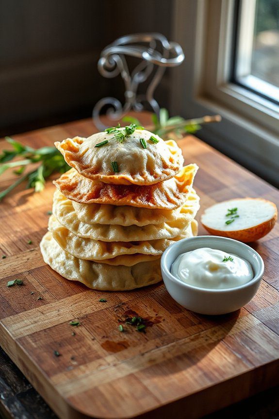 savory roasted garlic dumplings