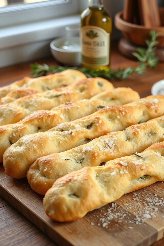 savory rosemary sea salt breadsticks