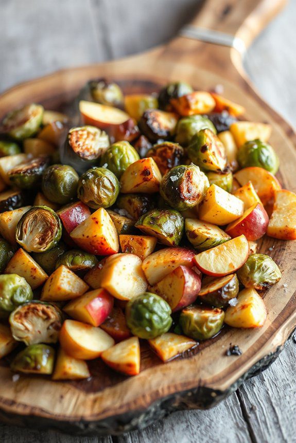 savory sweet roasted sprouts apples