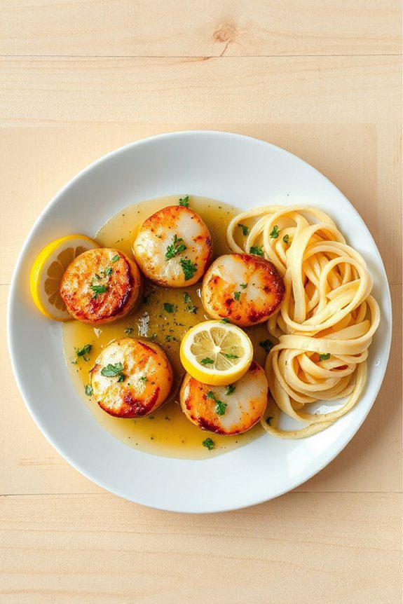 seared scallops with lemon butter