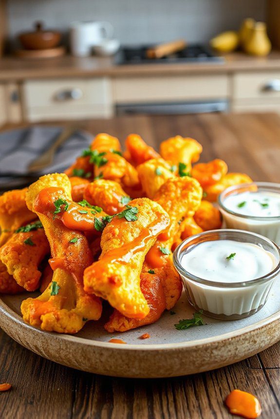 spicy cauliflower breadstick appetizer