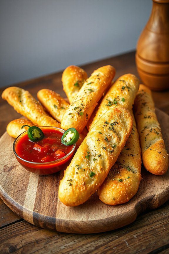 spicy cheesy chewy breadsticks