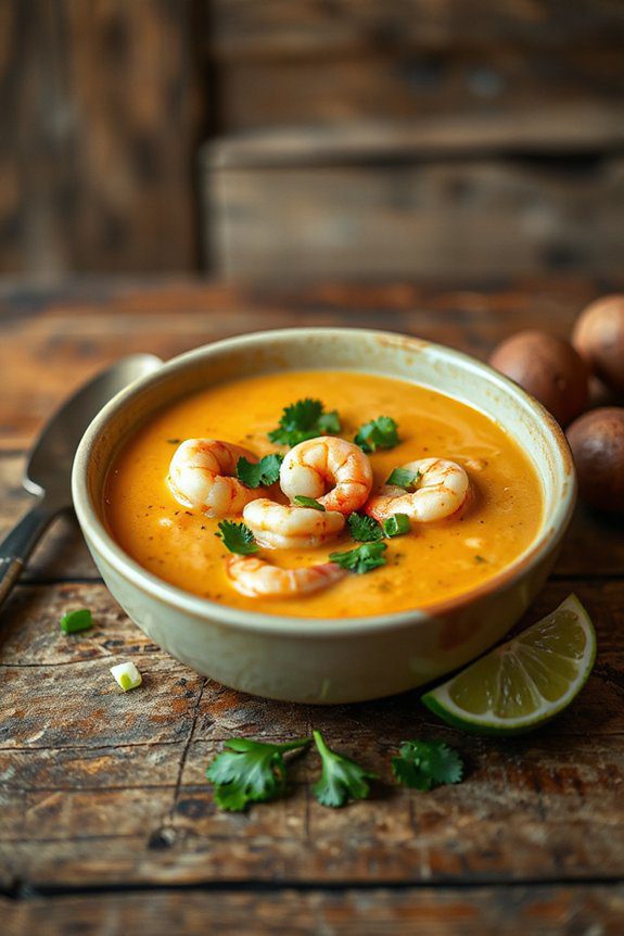 spicy coconut shrimp bisque