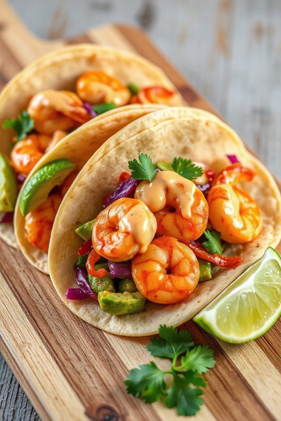 spicy zesty shrimp tacos