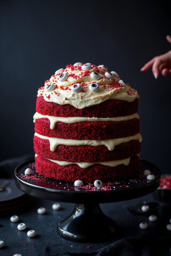 spooktacular blood red velvet cake