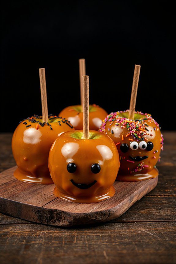 spooky caramel apple treats