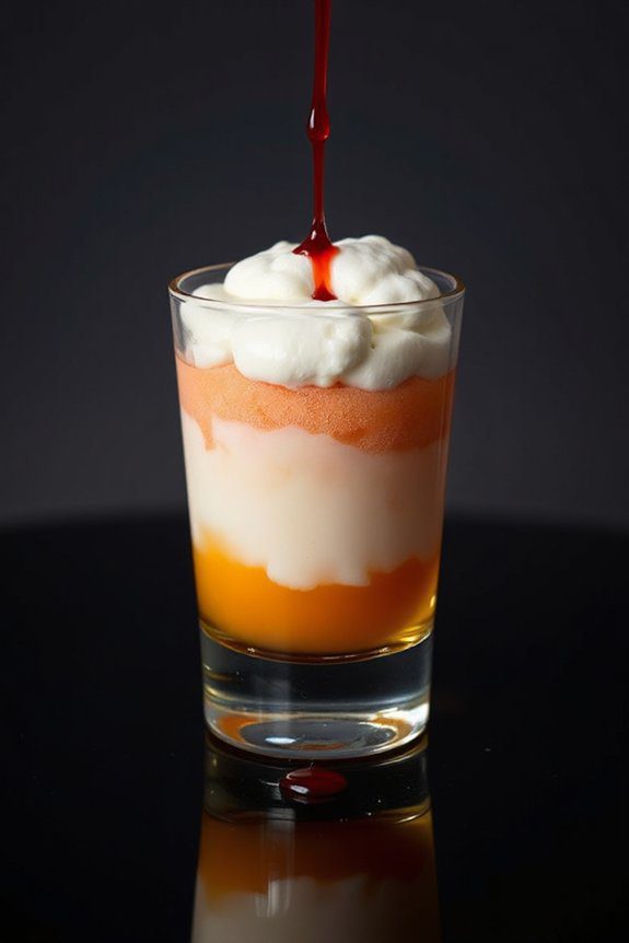 spooky layered cocktail shot