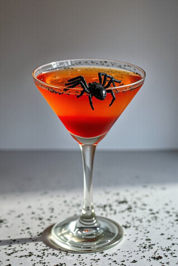 spooky layered tequila cocktail