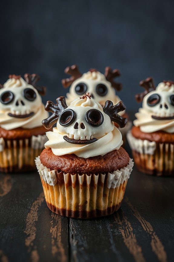 spooky skeleton themed cupcakes