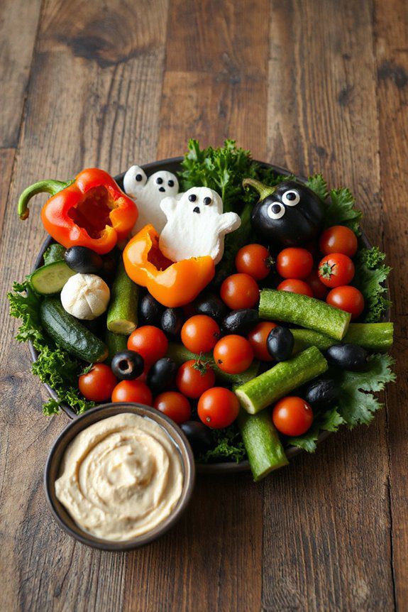 spooky vegetable halloween platter
