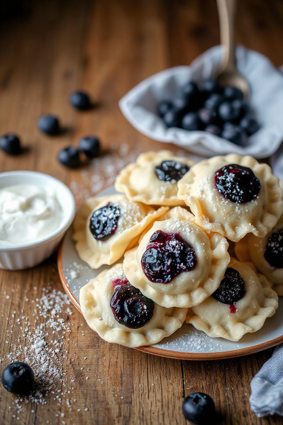 sweet blueberry filled dumplings