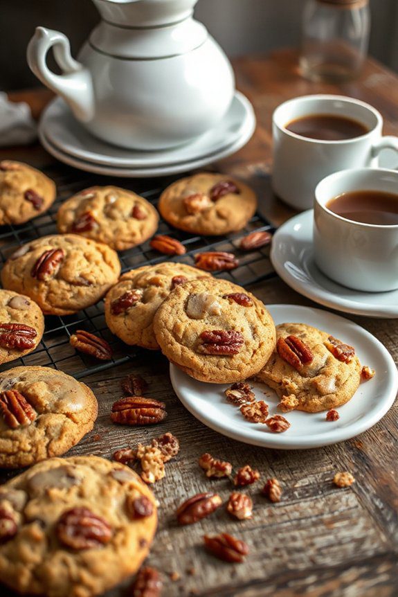 sweet chewy maple pecan cookies