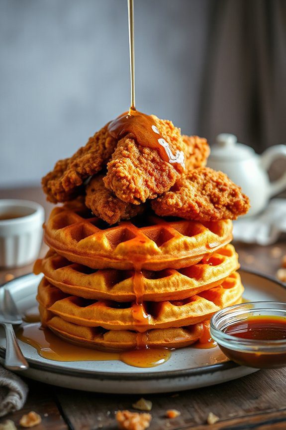 sweet potato chicken waffles