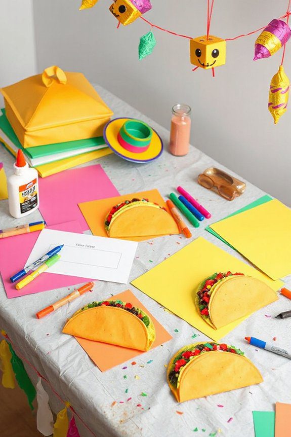 taco themed craft station setup