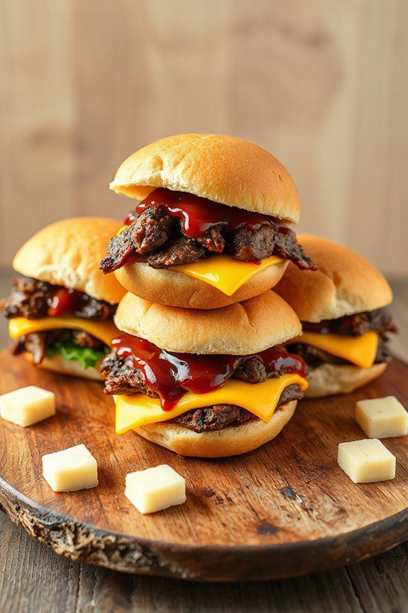 tender brisket cheese sliders