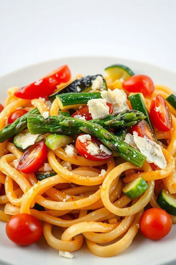 vibrant seasonal veggie pasta