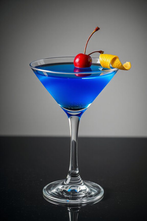 vibrant vodka blue cocktail