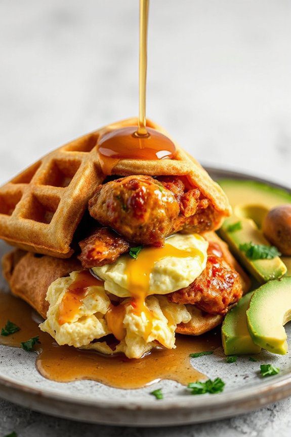 waffles filled with chicken