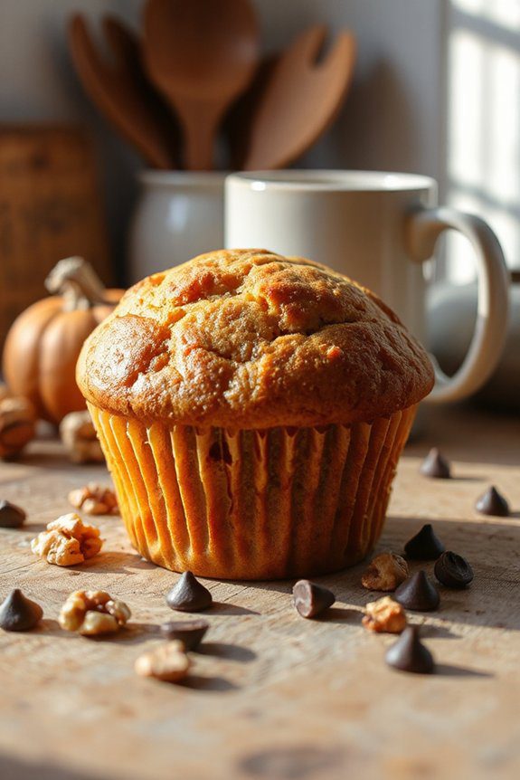 warm autumnal pumpkin muffins