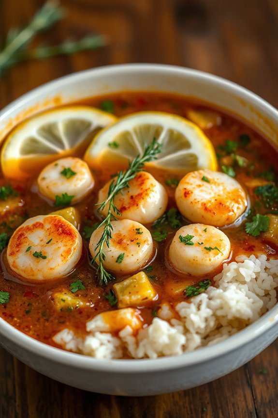 zesty scallop herb gumbo
