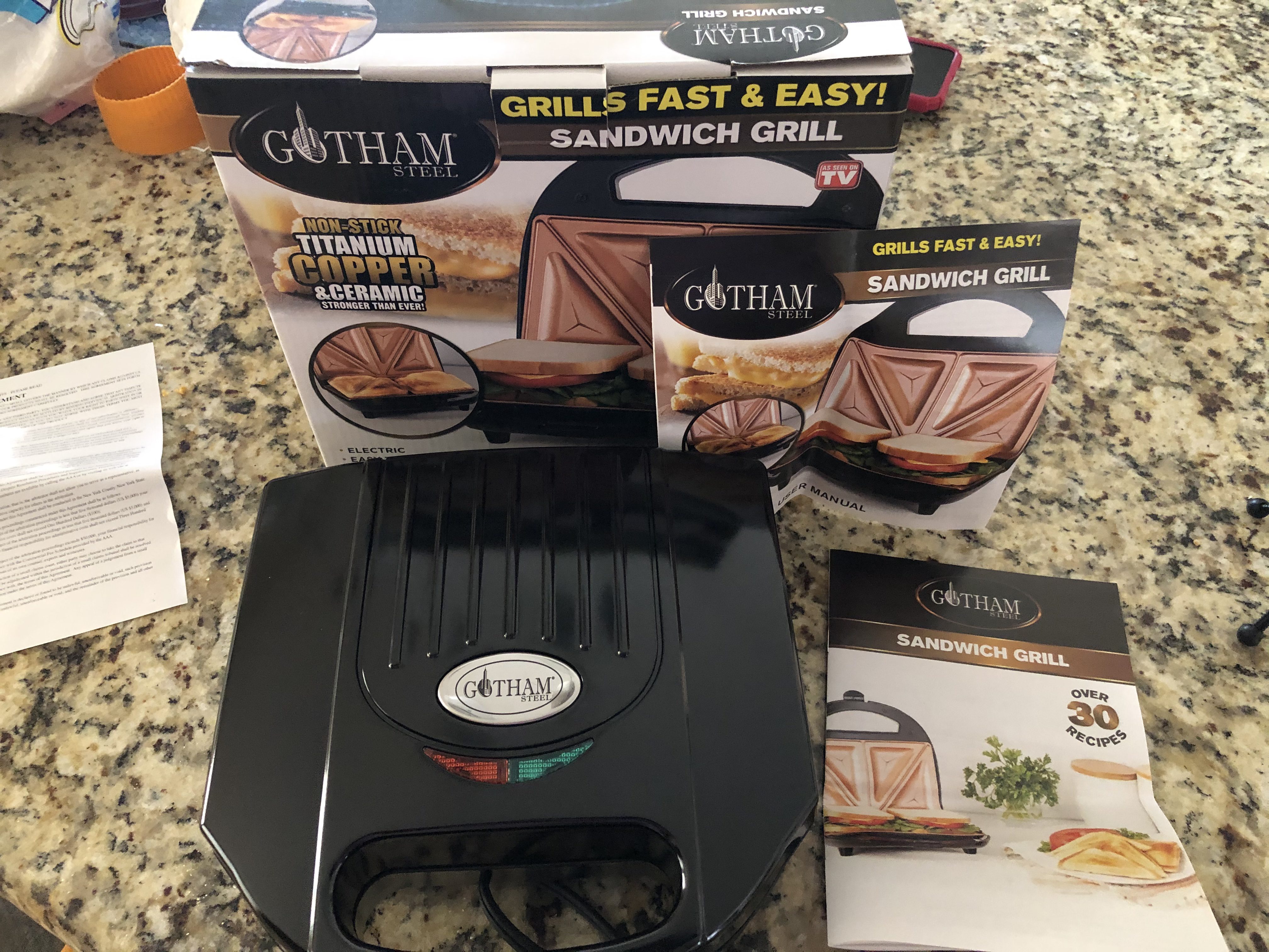 Gotham Steel Nonstick Panini Press Sandwich Maker, 2in1 Breakfast Sandwich Maker Grill / Sandwich Press Grill with Indicator Light, Grilled Cheese Maker Makes 2 Sandwiches with Easy Cut Edges customer photo 2