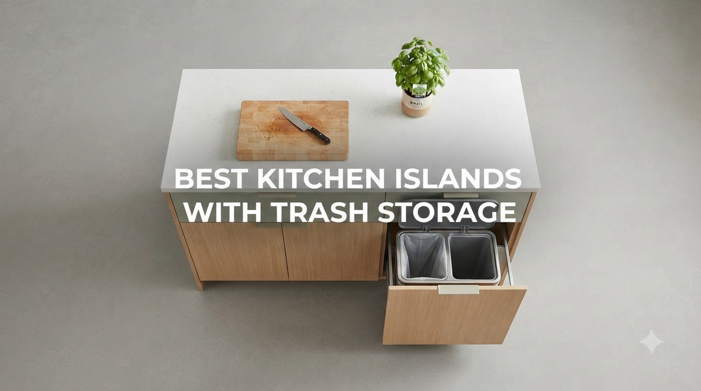 best kitchen islands with trash storage