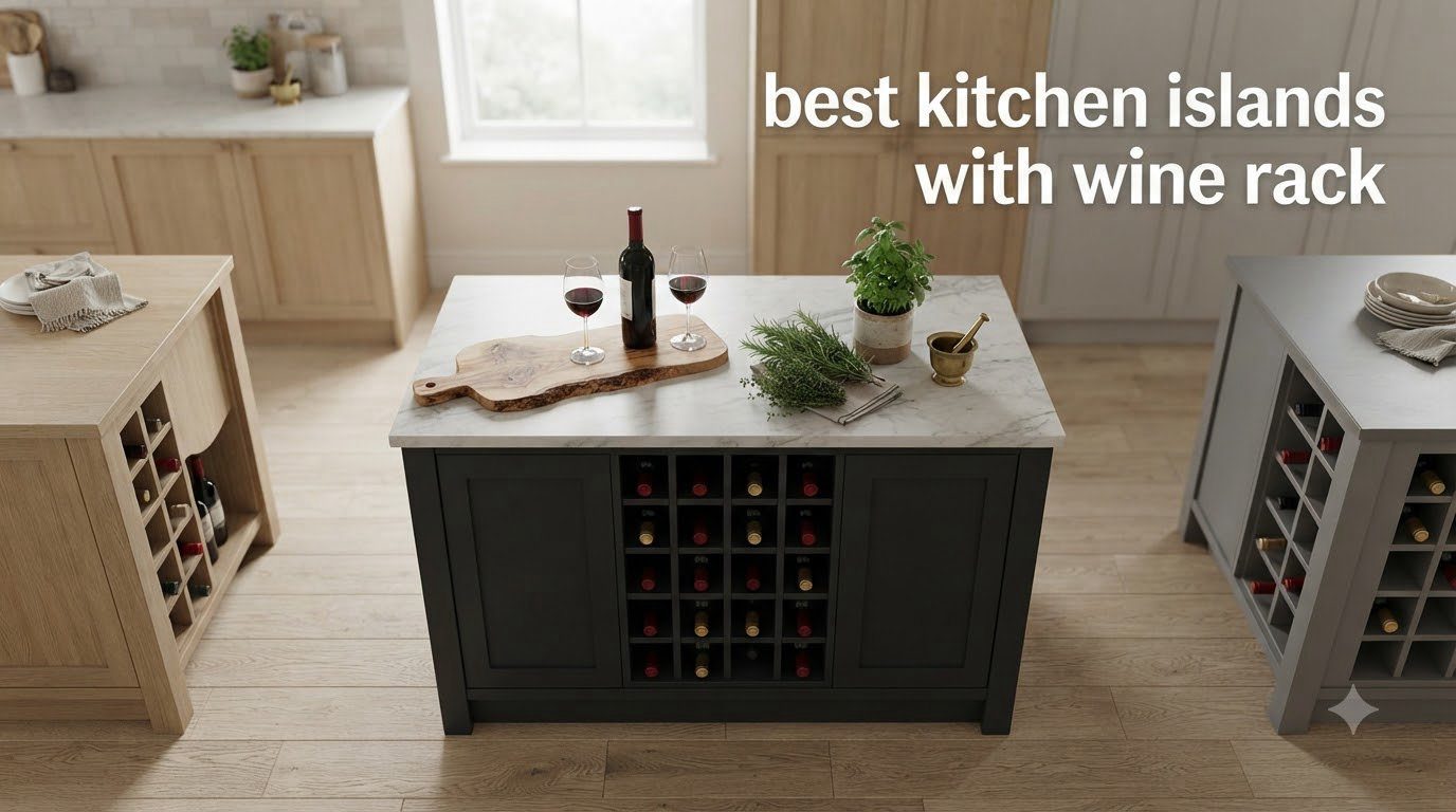 best kitchen islands with wine rack